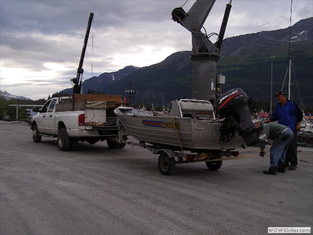 Getting ready to lift with crane in Valdez.