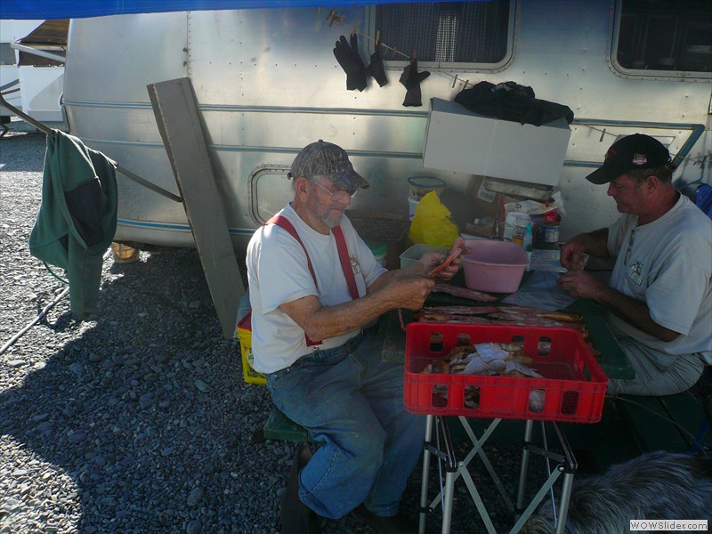 Rick and Duane on packing Smoked Salmon